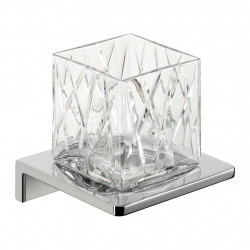 Emco Asio - nástěnný držák s pohárem, chrom + krystalové sklo broušené, 132020401 - produkt z výstavky